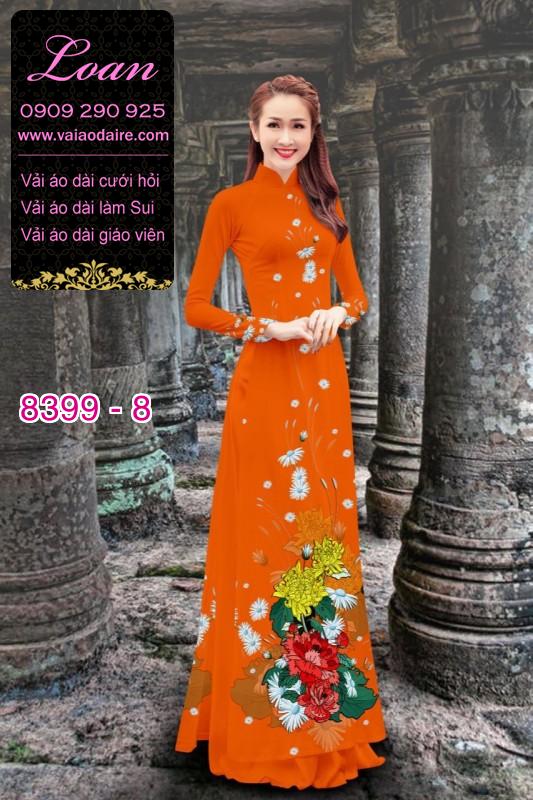 Vải áo dài hoa 3D
