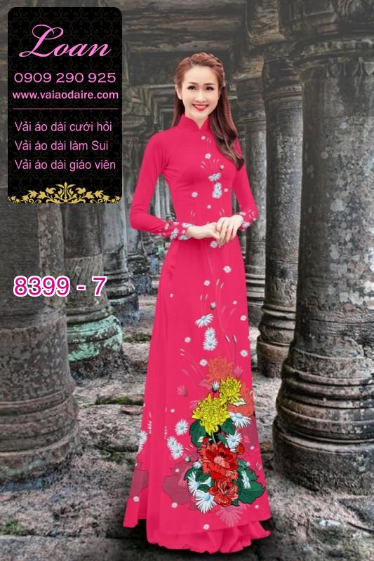 Vải áo dài hoa 3D