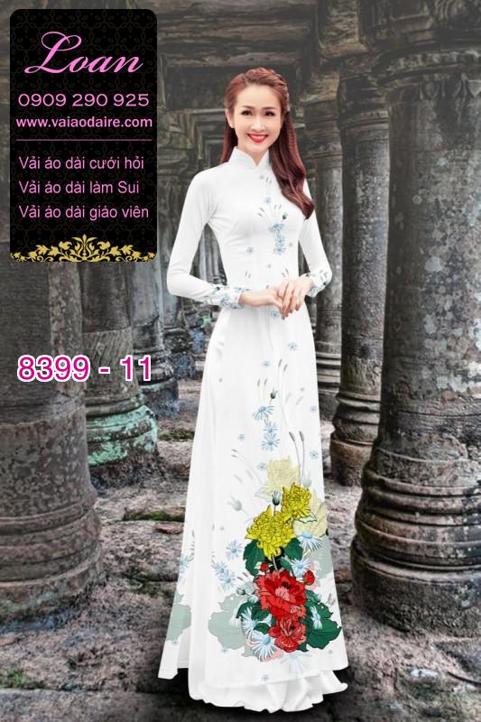 Vải áo dài hoa 3D