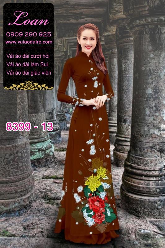 Vải áo dài hoa 3D