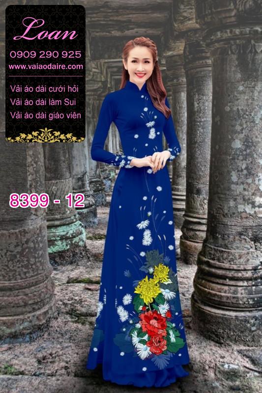 Vải áo dài hoa 3D