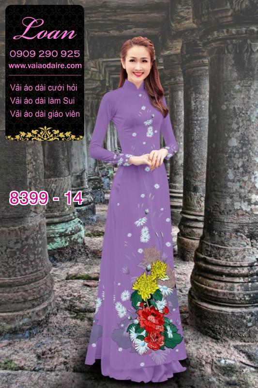 Vải áo dài hoa 3D