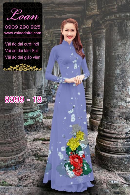 Vải áo dài hoa 3D