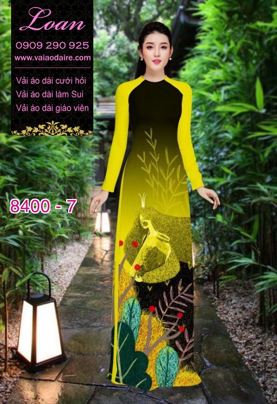 Vải áo dài tranh trừu tượng