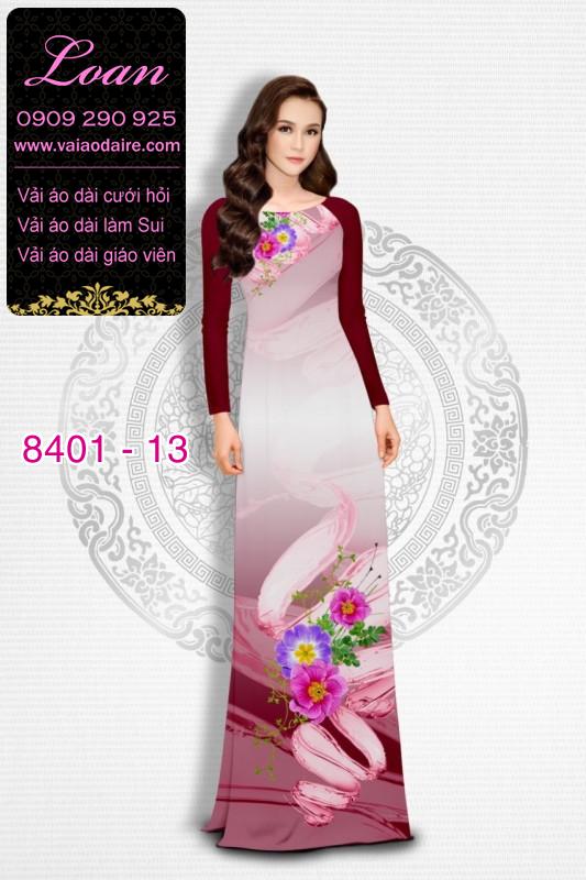 Vải áo dài hoa 3D
