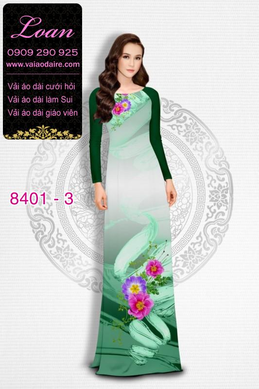 Vải áo dài hoa 3D