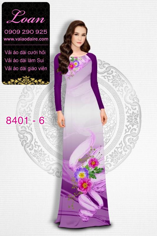 Vải áo dài hoa 3D