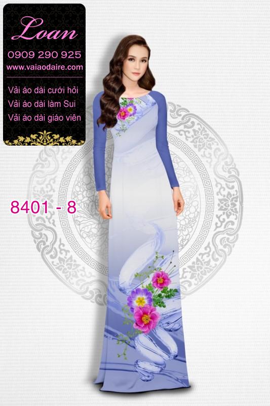 Vải áo dài hoa 3D