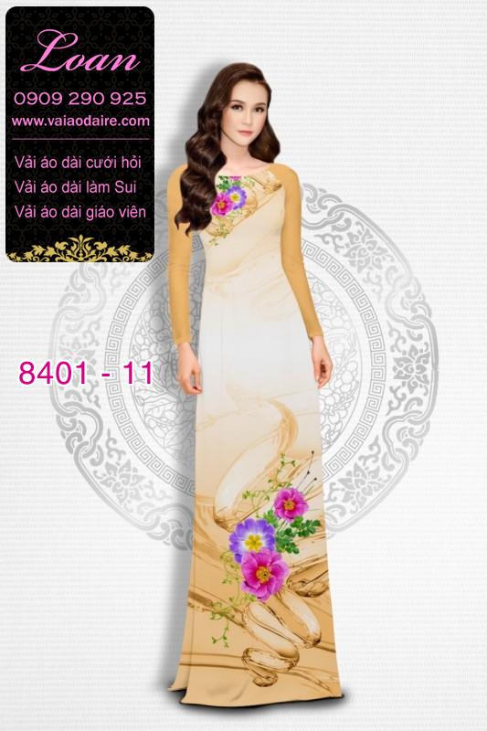 Vải áo dài hoa 3D