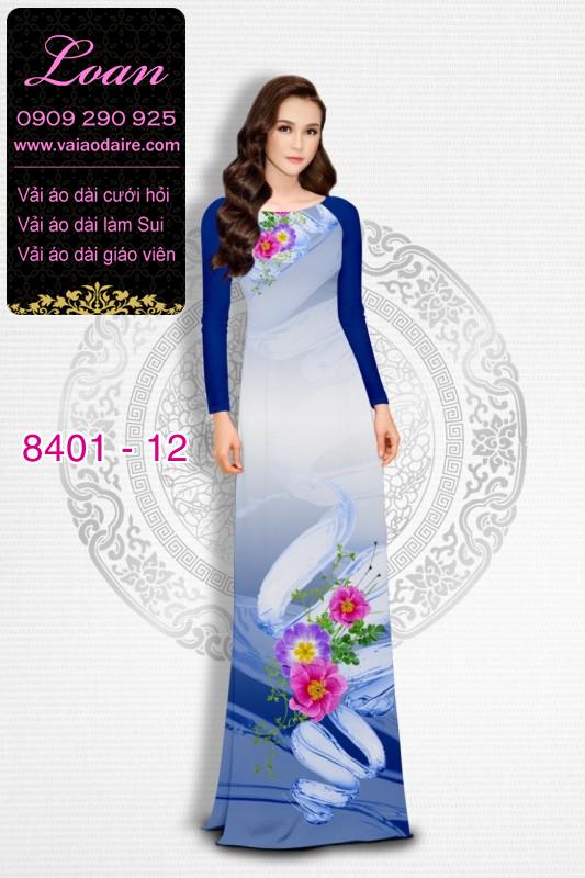 Vải áo dài hoa 3D