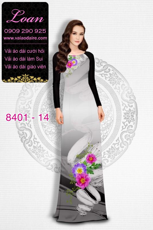 Vải áo dài hoa 3D