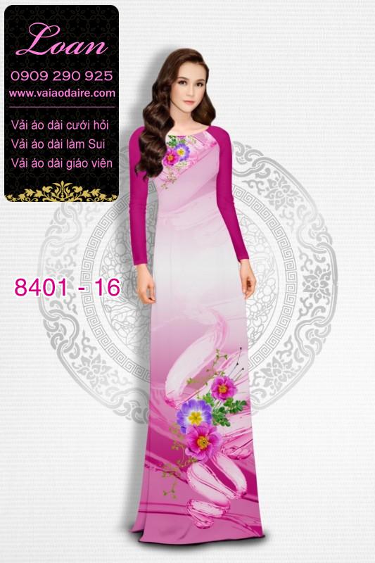 Vải áo dài hoa 3D