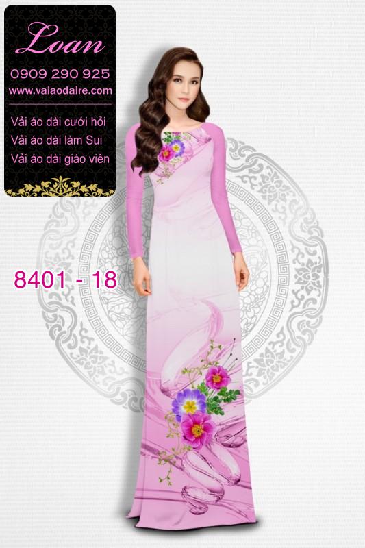 Vải áo dài hoa 3D