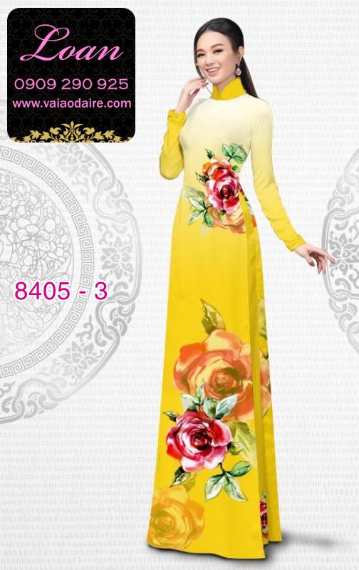 Vải áo dài hoa 3D