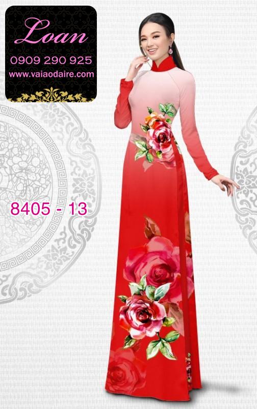 Vải áo dài hoa 3D