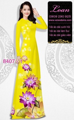 Vải áo dài hoa Sen-DT 8407