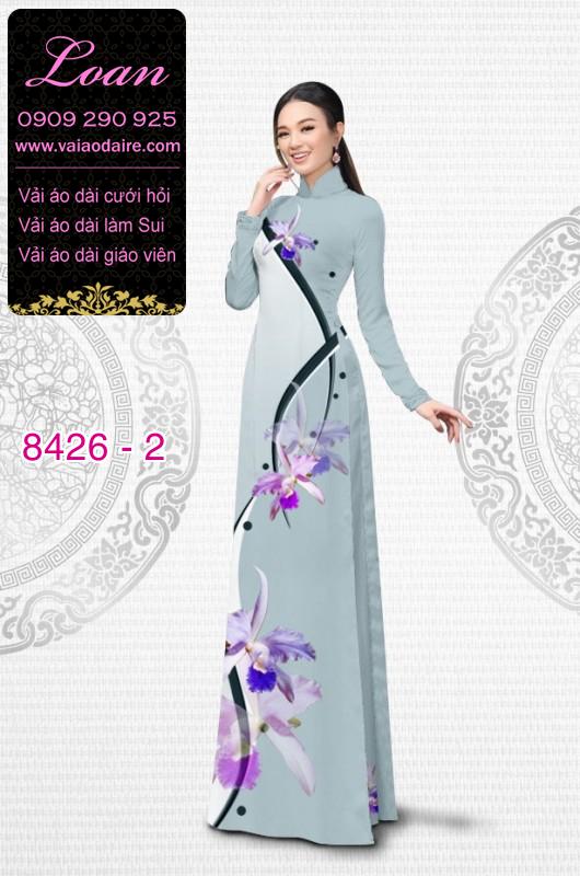 Vải áo dài hoa chạy dọc
