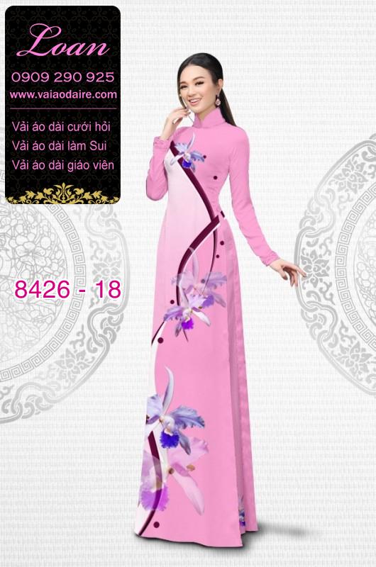 Vải áo dài hoa chạy dọc