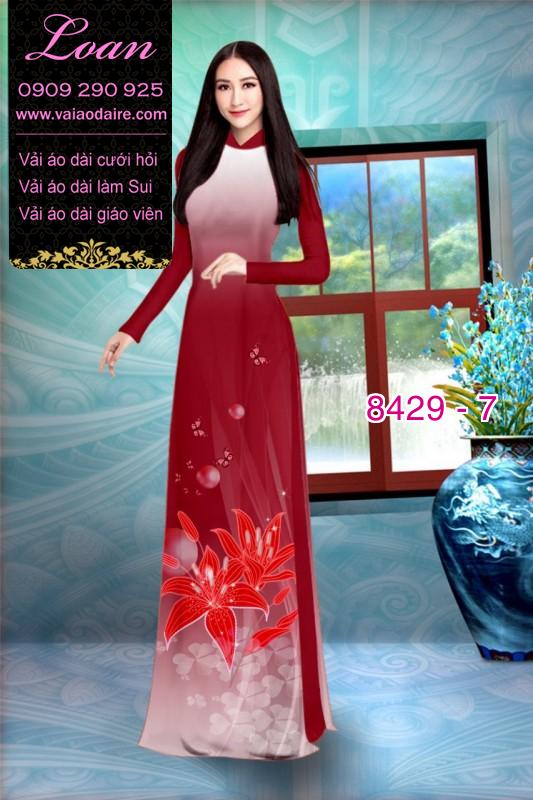 Vải áo dài hoa 3D