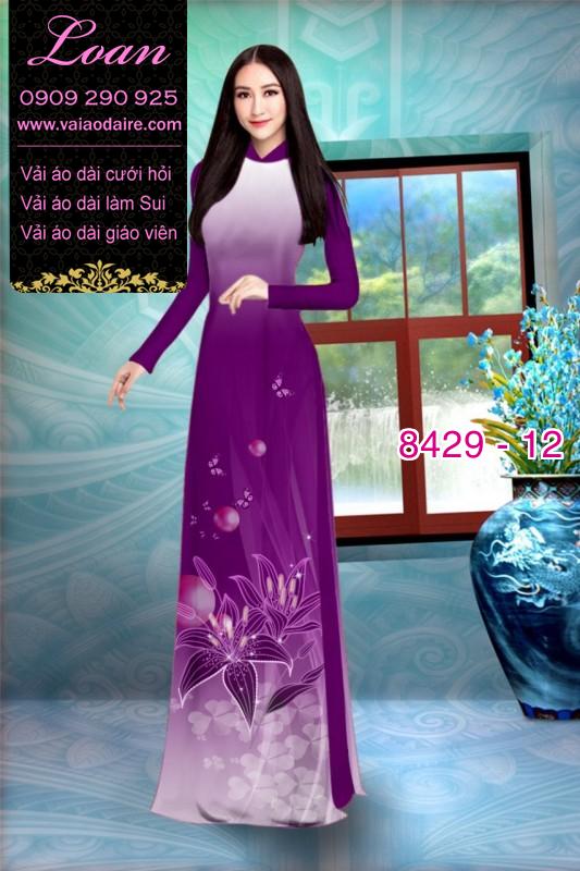 Vải áo dài hoa 3D