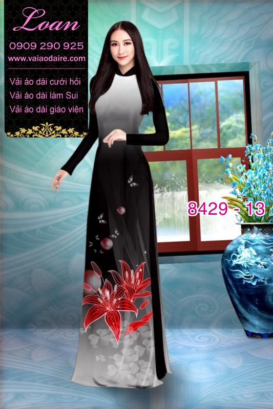 Vải áo dài hoa 3D