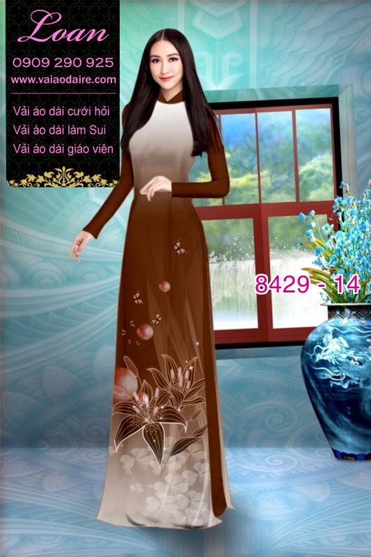 Vải áo dài hoa 3D