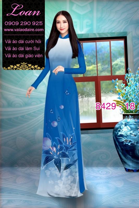 Vải áo dài hoa 3D
