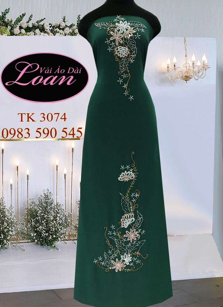 Vải áo dài kết hoa