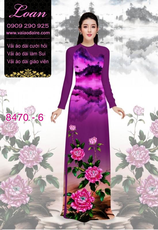 Vải áo dài hoa Mẫu Đơn