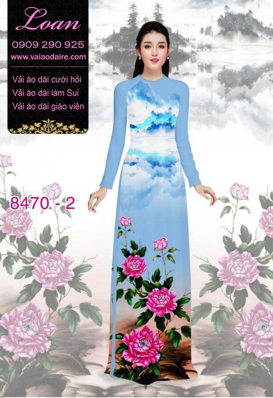 Vải áo dài hoa Mẫu Đơn
