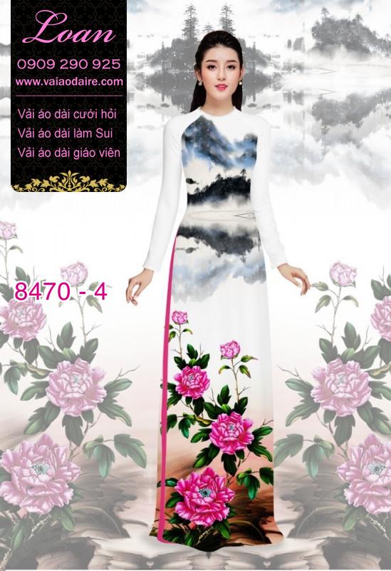 Vải áo dài hoa Mẫu Đơn