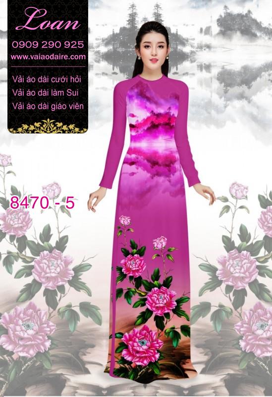 Vải áo dài hoa Mẫu Đơn
