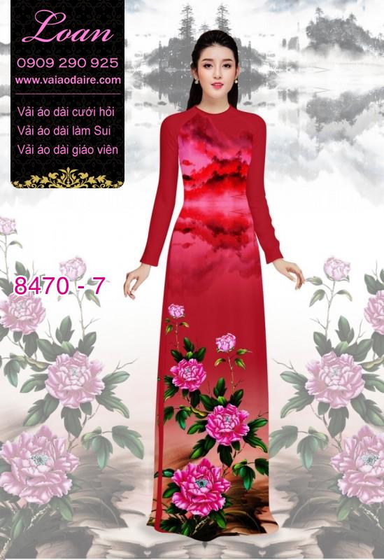 Vải áo dài hoa Mẫu Đơn