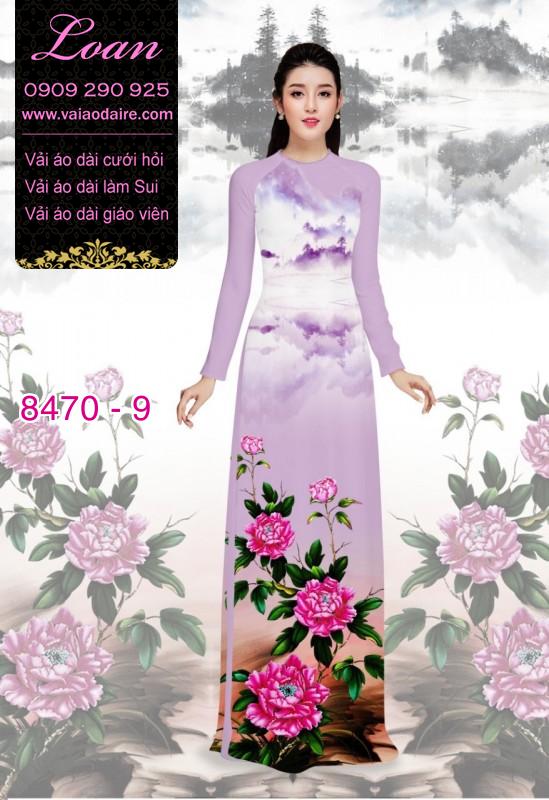 Vải áo dài hoa Mẫu Đơn