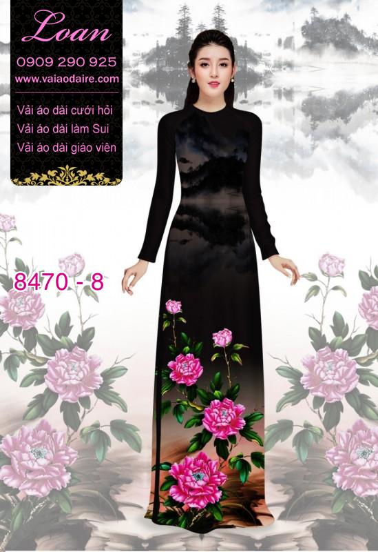 Vải áo dài hoa Mẫu Đơn