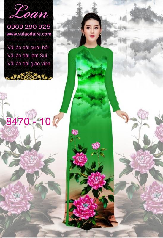 Vải áo dài hoa Mẫu Đơn