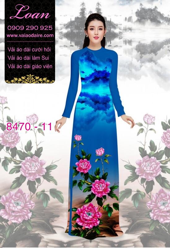Vải áo dài hoa Mẫu Đơn