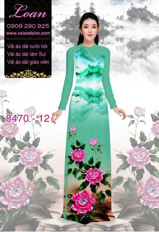 Vải áo dài hoa Mẫu Đơn