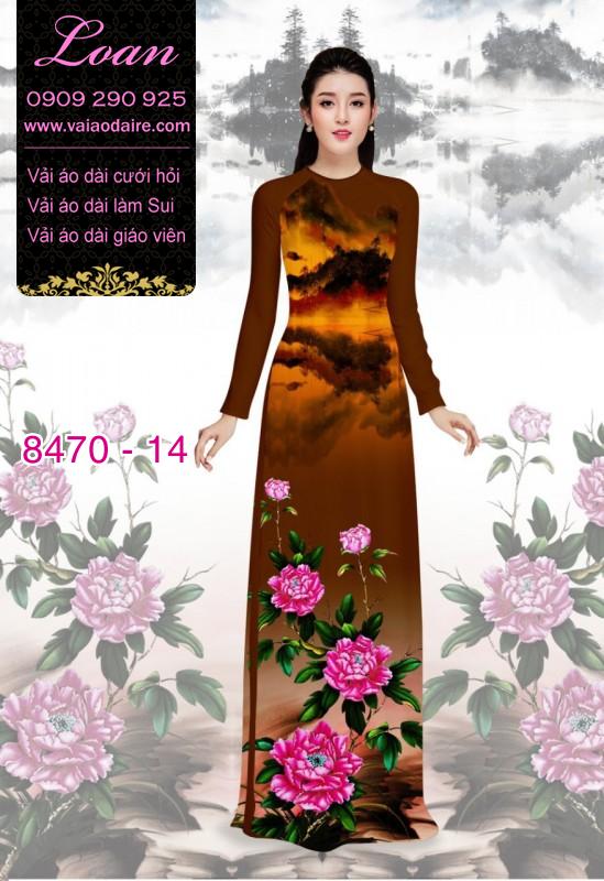 Vải áo dài hoa Mẫu Đơn