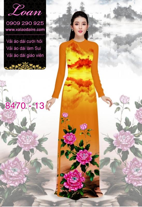 Vải áo dài hoa Mẫu Đơn
