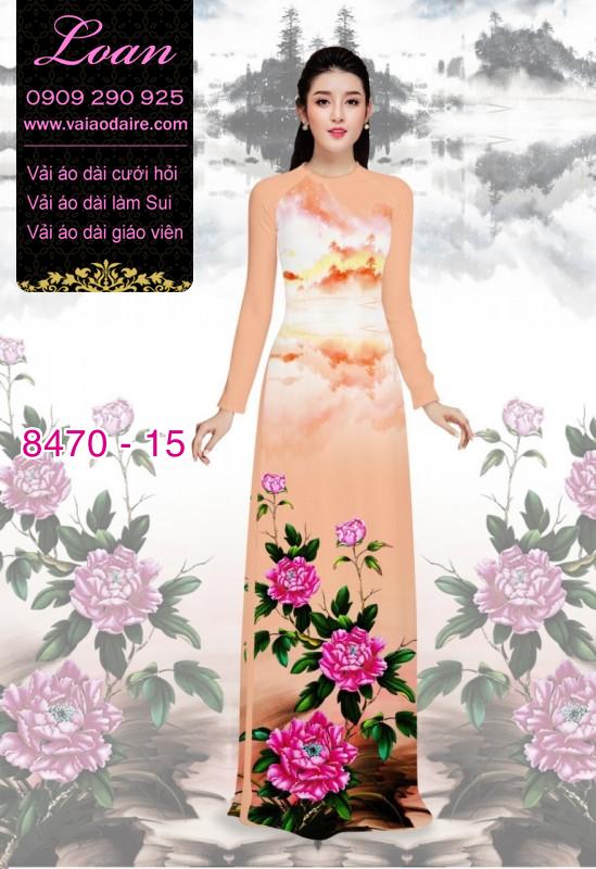 Vải áo dài hoa Mẫu Đơn