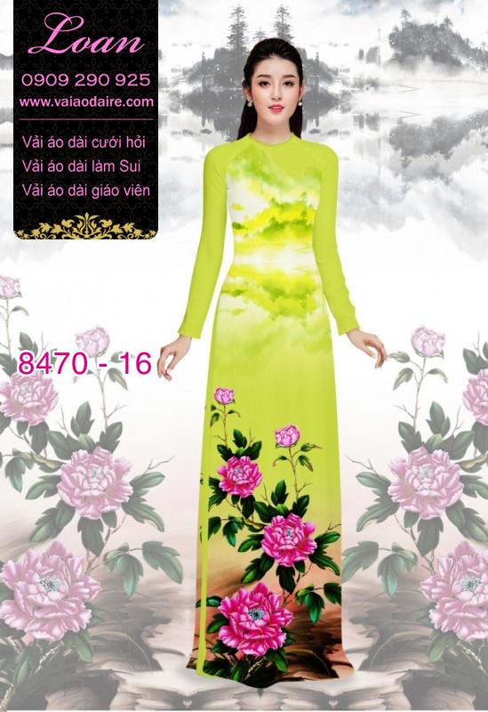 Vải áo dài hoa Mẫu Đơn