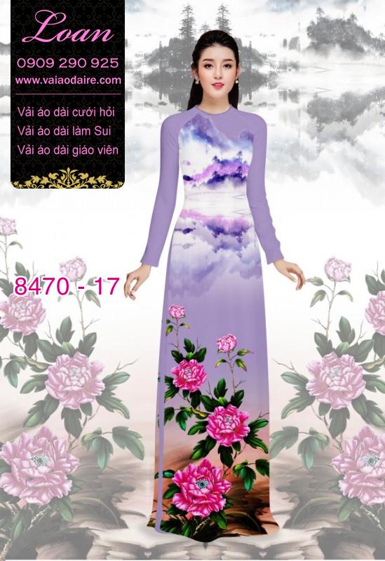 Vải áo dài hoa Mẫu Đơn