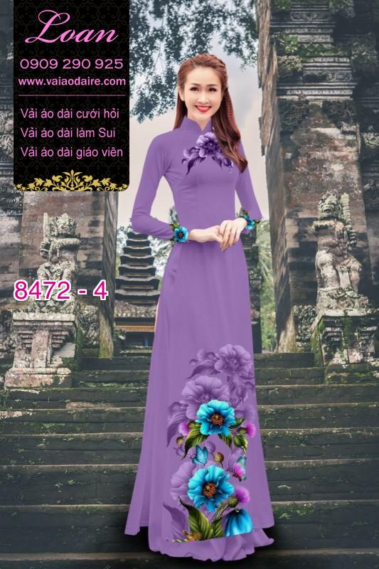 Vải áo dài hoa 3D