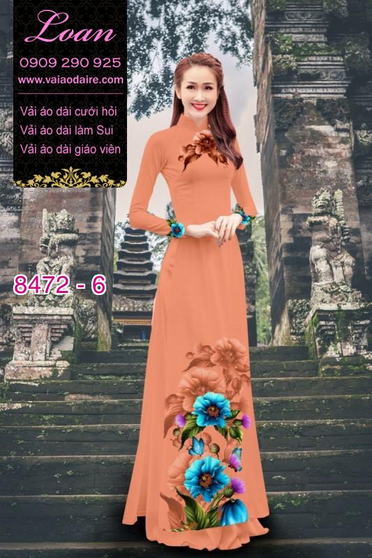 Vải áo dài hoa 3D