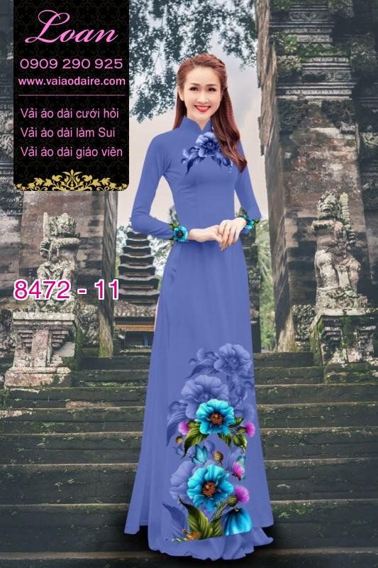 Vải áo dài hoa 3D