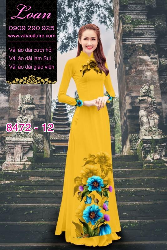 Vải áo dài hoa 3D