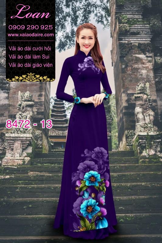 Vải áo dài hoa 3D