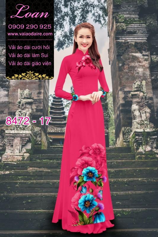 Vải áo dài hoa 3D