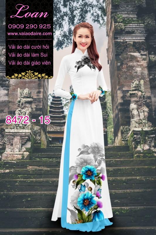 Vải áo dài hoa 3D